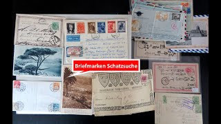 Briefmarken und Briefe wertvoll Schatzsuche in einem Posten Briefe und Ansichtskarten [upl. by Hsital137]