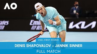 Denis Shapovalov v Jannik Sinner Full Match  Australian Open 2021 First Round [upl. by Haerr]