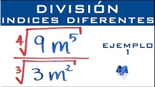 División de radicales con indices diferentes  Ejemplo 1 [upl. by Lavicrep]