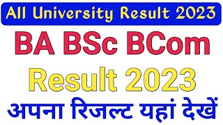 BA Result 2023  All University Result 2023  BA BSc BCom Result 2023 [upl. by Enaled973]