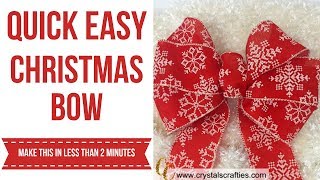 Quick Easy Christmas Bow [upl. by Toile]