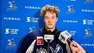 Manitoba Moose Practice Report Jets prospect Fabian Wagner [upl. by Darcee]