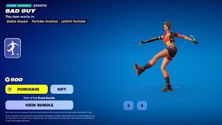 Fortnite Bad Guy Emote Return In Item Shop and Billie Eilish Skin and New Skin New Car Available [upl. by Sheena791]