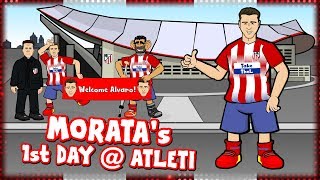 🤣MORATAs 1st DAY AT ATLETI🤣 Alvaro Morata signs for Atletico Madrid Parody Transfer [upl. by Aneleairam401]