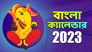 Bengali Calendar 2023  বাংলা ক্যালেন্ডার 2023 ১৪২৮১৪২৯  Bengali Festivals amp Holidays [upl. by Nuahsak]