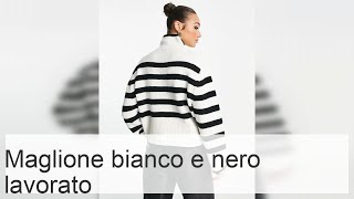 Maglione bianco e nero a maglia schema modello e istruzioni dettagliate  Tkanercom [upl. by Talie485]