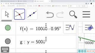 Matematik 2 Lösa exponentialekvationer grafiskt med hjälp av GeoGebra [upl. by Arabele]