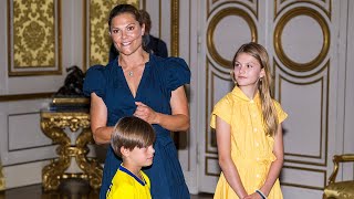 Princess Estelle and Prince Oscar Swedish womes national football team after the medal [upl. by Eisiam]