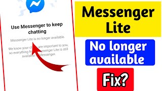 Messenger lite is no longer available  messenger lite not showing in play store [upl. by Ellesig814]