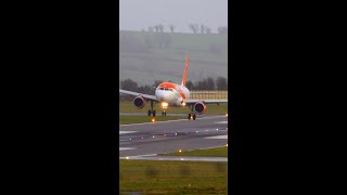 easyJet airplane landing in strong winds Shorts [upl. by Edasalof]