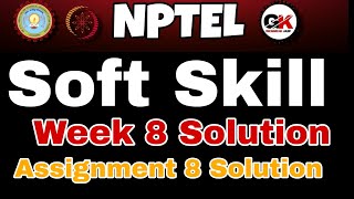 Soft Skill Nptel Assignment 8 Solution 2024 nptel solution softskill [upl. by Coral]