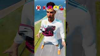 🚘CR7 vs Messi vs Haaland vs Mbappe vs Ronaldo Characters ⚽️beamngdrive football shorts simulator [upl. by Lativa339]