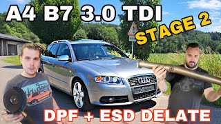 DIESEL mit SOUND DPF und ESD Delate  Audi A4 B7 30 V6 TDI Stage 2  WTGARAGE [upl. by Drummond]