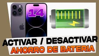 Como Activar y Desactivar el Modo Ahorro de Energia en iPhone 14 14 Pro 14 Max y 14 Pro Max [upl. by Malloch984]