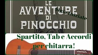 PINOCCHIO DI L COMENCINI SPARTITO PER CHITARRA [upl. by Leunad]