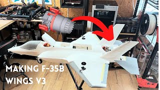 F35B RC VTOL 3D Printed Jet model Build series Build the Wings after Crash  RCJetprint [upl. by Ching]