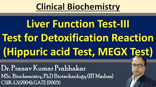 Liver Function TestsIII Test for Detoxification Reaction Hippuric acid Test MEGX Test [upl. by Diarmid]