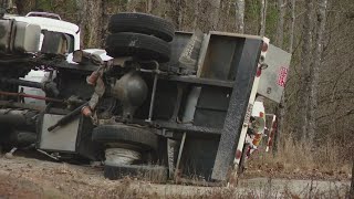 Propane truck crash closes road in Bowdoin for several hours [upl. by Aihsoem]