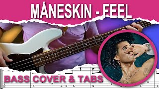 MÅNESKIN  FEEL Bass Cover  TABS [upl. by Rundgren]