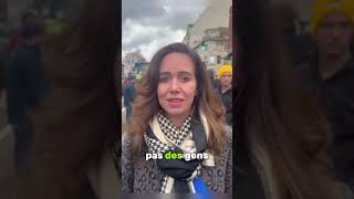 Sarah Knafo porte un keffier pendant une manifestation 🤣 shortvideo macron lepen rn zemmour [upl. by Takken]