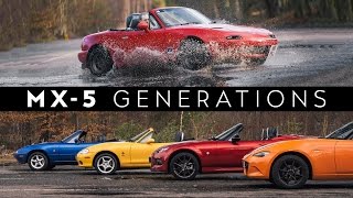 The Ultimate Mazda MX5 Generations Review amp ShootOut [upl. by Roselle543]