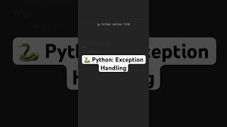 🐍 Python Exception Handling [upl. by Amarette]