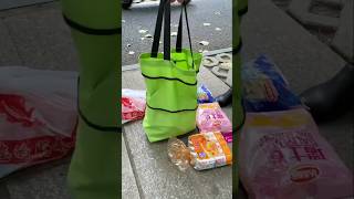 Foldable shopping bag with wheels shoppingbag foldablebag shopping AjaKitchen [upl. by Chrisy272]