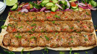 NEW Turkish Kebab With Special Seasoning Turkish Chicken Adana Kebab Recipe With Homemade SKEWERS [upl. by Olnek]