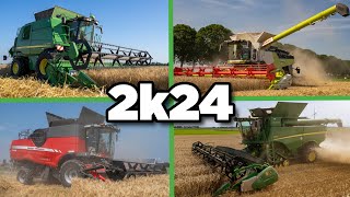 Wheat amp Barley Harvest 2024  Claas John Deere Massey Ferguson combines [upl. by Ellerd]