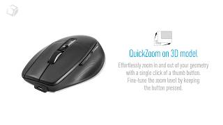 3Dconnexion CadMouse Pro Wireless  QuickZoom on a 3D Model [upl. by Nelleeus960]