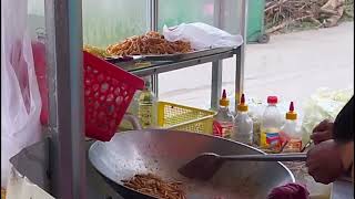 Stir fried rice pin noodle street food Khmer food [upl. by Hsotnas]