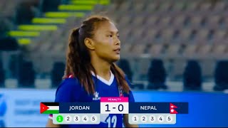 WAFF 2024 Womens Championship  Finals  Jordan vs Nepal penalty shootout jordan5 Nepal4 [upl. by Aedni]