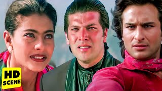 सच्चे प्यार के लिए एक जनम खाफी नहीं होता  हम फिर वापिस आयेंगे  Saif Ali Khan Kajol Action Scene [upl. by Tomasz723]