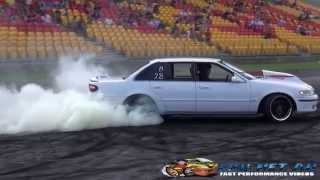 FORMAL V8 FAIRLANE AT AUSTRALIA DAY WEEKEND BURNOUTS SYDNEY DRAGWAY 2015 [upl. by Boelter]