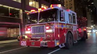 RARE CATCH OF FDNY ENGINE 8 USING FDNY RESERVE ENGINE 500 RESPONDING IN MIDTOWN MANHATTAN NYC [upl. by Odracer692]