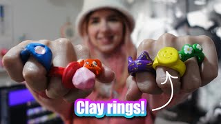 How To Make Clay Rings  DIY Polymer Clay Rings [upl. by Nahgam]