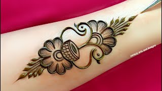 Very beautiful front hand mehndi design  easy stylish mehndi design  simple mehndi design mehndi [upl. by Kaden]