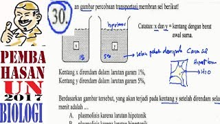 UN SMA 2017 BIOLOGI pembahasan no 30 larutan hipertonis dan hipotonis [upl. by Finer]