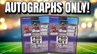 3 AUTOGRAPHS FOR 200  2023 Leaf Pro Set Pure Football Two Box Review [upl. by Chirlin269]