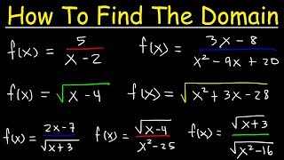 How To Find The Domain of a Function  Radicals Fractions amp Square Roots  Interval Notation [upl. by Halford]