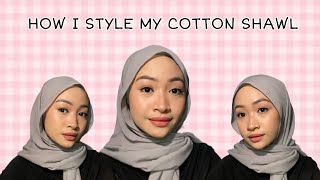 HOW I STYLE MY COTTON SHAWL  Cotton shawl tutorial  Simple Shawl tutorial [upl. by Novehc536]