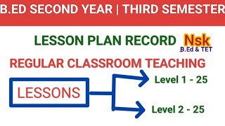 BED SECOND YEAR  THIRD SEMESTER  LESSON PLAN RECORD [upl. by Sousa]