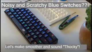 Lube and Overlubing Blue Switches  Sound and Feel Comparison  Redragon Lakshmi [upl. by Haidabo]