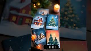 CREATE Your Own Mini CHRISTMAS Cards winter christmas [upl. by Aisined]