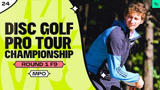 2024 Disc Golf Pro Tour Championship  MPO R1F9  Buhr Wysocki Anttila Heimburg  JomezPro [upl. by Enyamrahs]