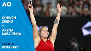 Qinwen Zheng v Aryna Sabalenka Highlights  Australian Open 2024 Final [upl. by Halimeda]