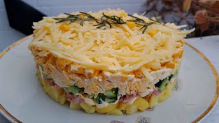 Самый вкусный и нежный Салат с Копченой курицей и кукурузой на новый год и любой праздник [upl. by Columbine]