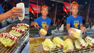 DATING SIKAT NA STREETFOOD VENDOR NA NAG PASIKAT NG OVERLOAD HOTDOG SANDWICH  DIVISORIA STREET FOOD [upl. by Furr]