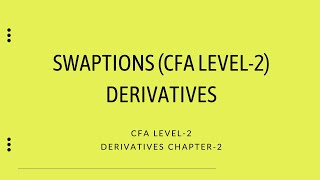 Swaptions in Derivatives  CFA Level2  Derivatives [upl. by Alegre553]