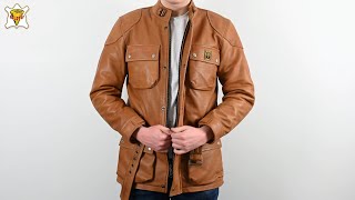 Goldtop Patrol Leather Motorcycle Jacket  Waxed Tan [upl. by Kirtley]